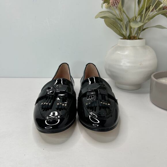 Kate Spade Berkeley Fringe Leather Slip On Black Shoes Women 5.5B Tried On - Picture 2 of 10